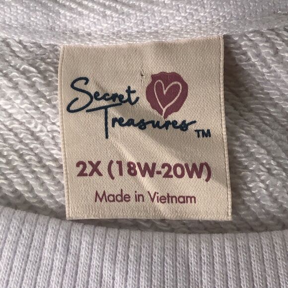 Secret Treasures Short Sleeve Cropped Sweatshirt T-Shirt Womens 2X Palm Trees - Picture 4 of 13